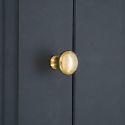 Mushroom 25mm Cupboard Knob Polilshed Brass Unlacquered