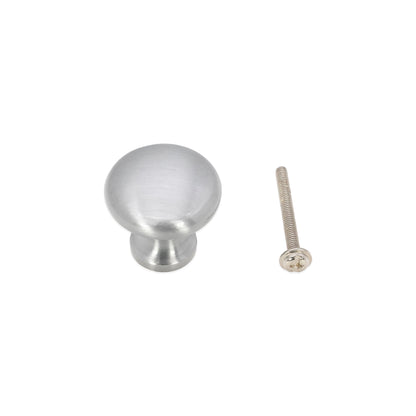 Mushroom 25mm Cupboard Knob Satin Chrome
