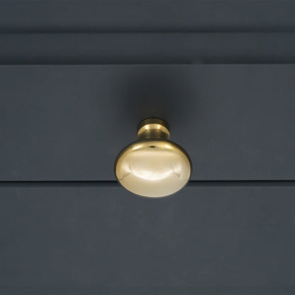 Mushroom 32mm Cupboard Knob Polilshed Brass Unlacquered