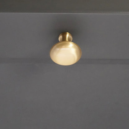 Mushroom 32mm Cupboard Knob Satin Brass