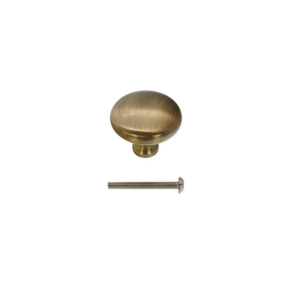 Mushroom 38mm Cupboard Knob Antique Brass