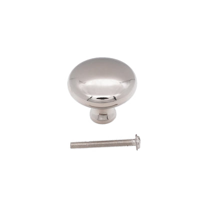 Mushroom 38mm Cupboard Knob Polished Nickel
