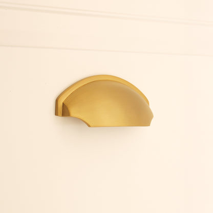 Tulip Cup Drawer Pull Satin Brass