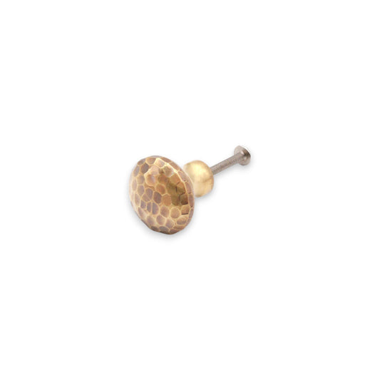 Hammered Mushroom 32mm Cupboard Knob Aged Brass
