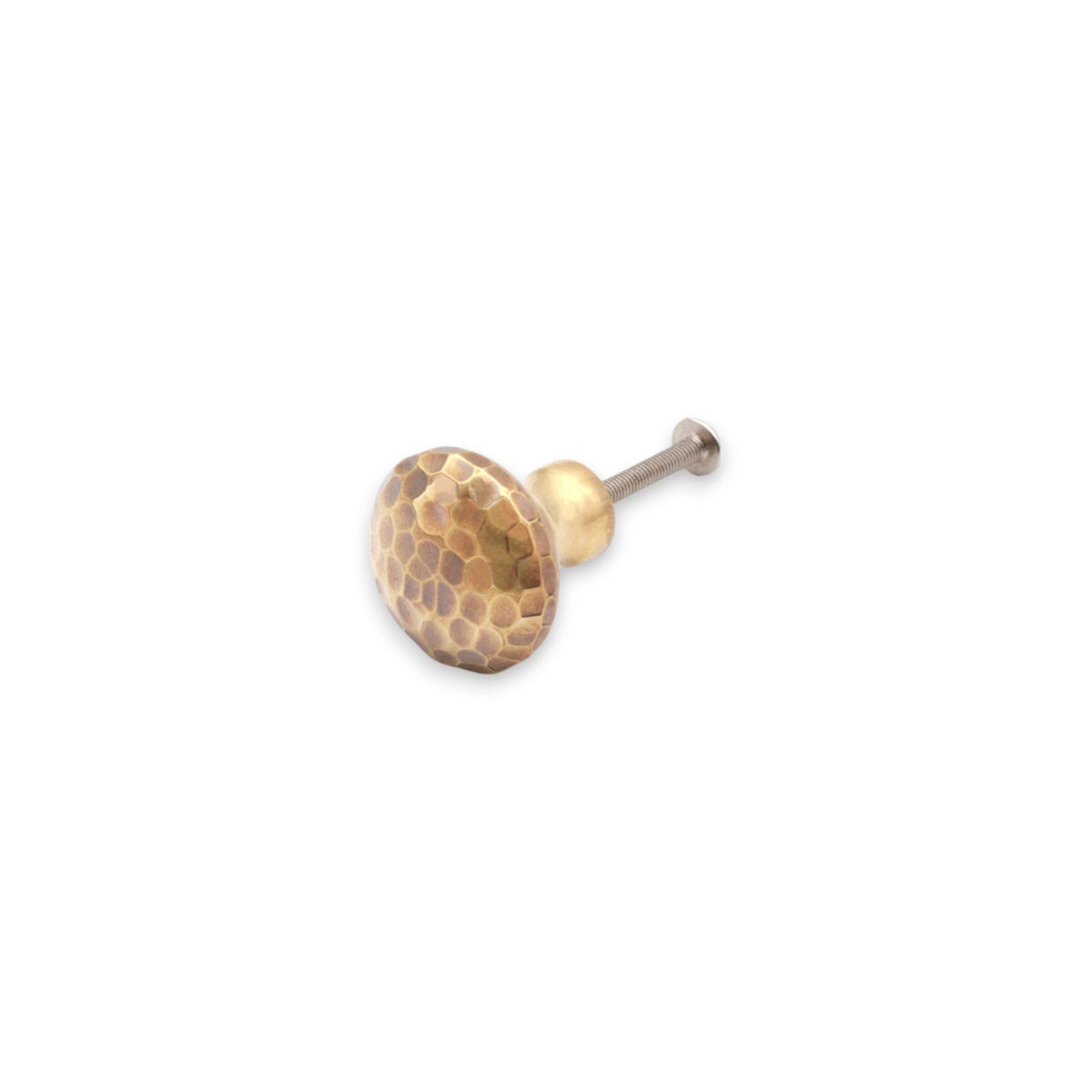 Hammered Mushroom 32mm Cupboard Knob Aged Brass