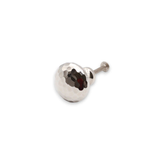 Hammered Mushroom 32mm Cupboard Knob Polished Nickel