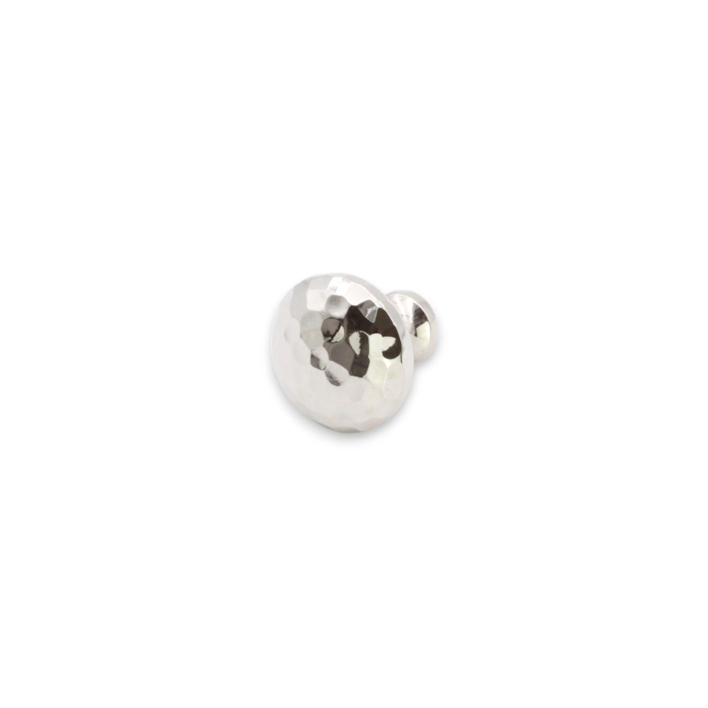 Hammered Mushroom 32mm Cupboard Knob Polished Nickel