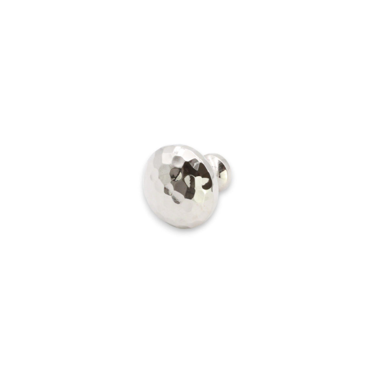 Hammered Mushroom 32mm Cupboard Knob Polished Nickel