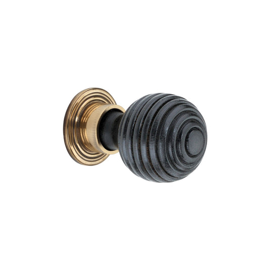 Ebonised Preston Small Cupboard Knob Aged Brass