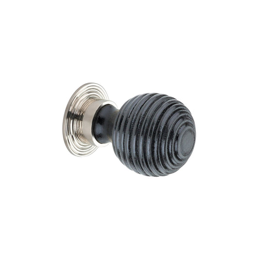 Ebonised Preston Small Cupboard Knob Polished Nickel