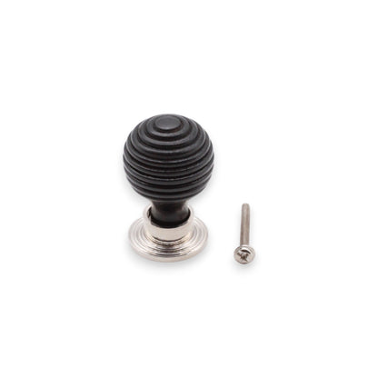 Ebonised Preston Small Cupboard Knob Polished Nickel