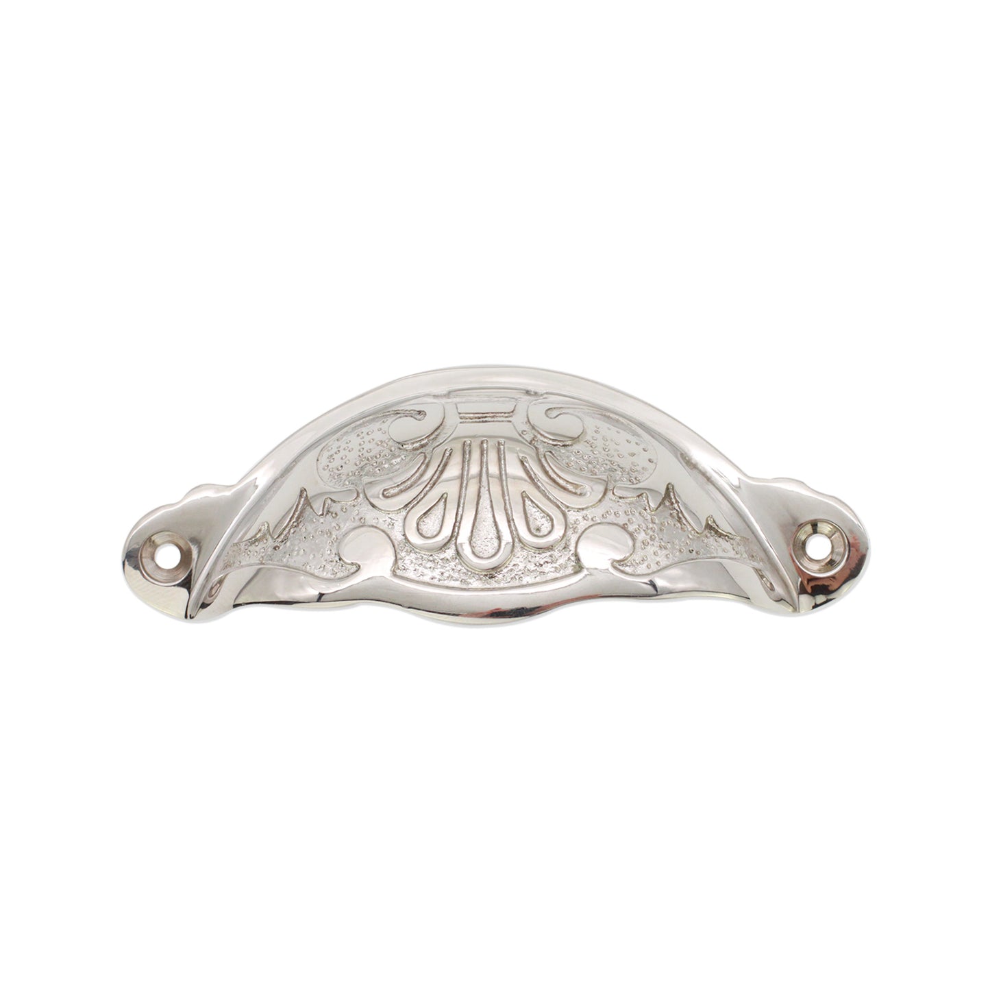 Floral Cup Pull Polished Nickel