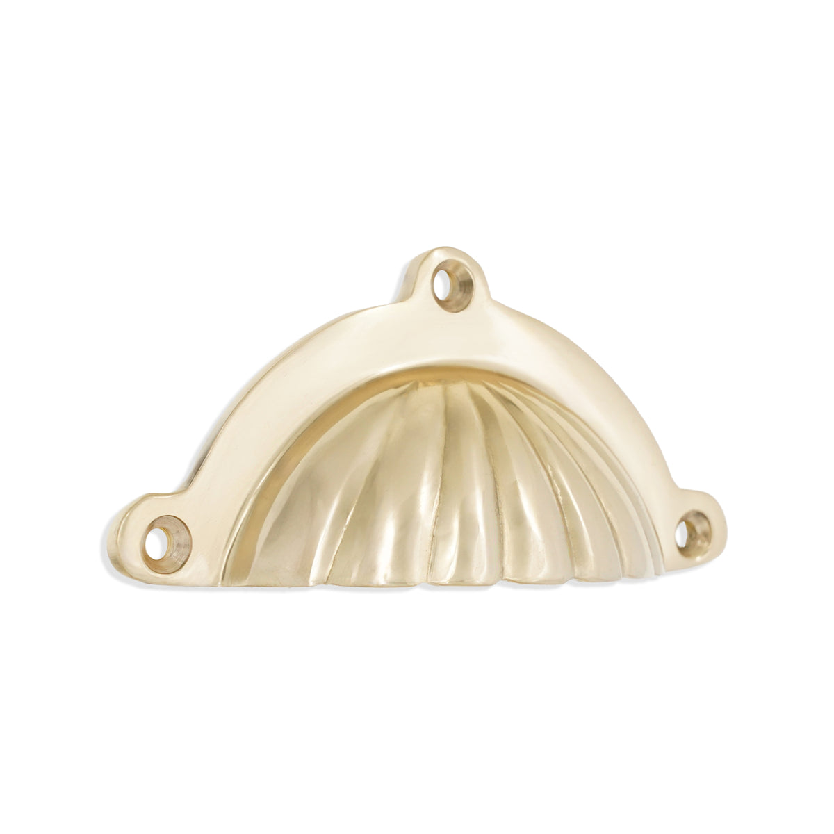Shell Cup Pull Polished Brass