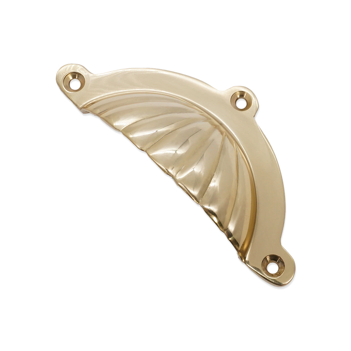 Shell Cup Pull Polished Brass