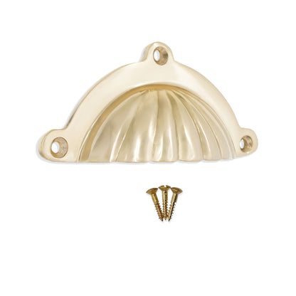 Shell Cup Pull Polished Brass