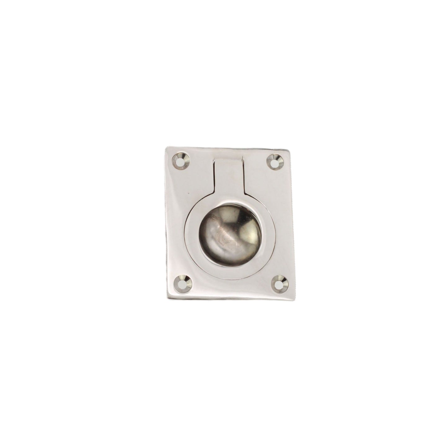 Ring Pull Square Flush Polished Nickel