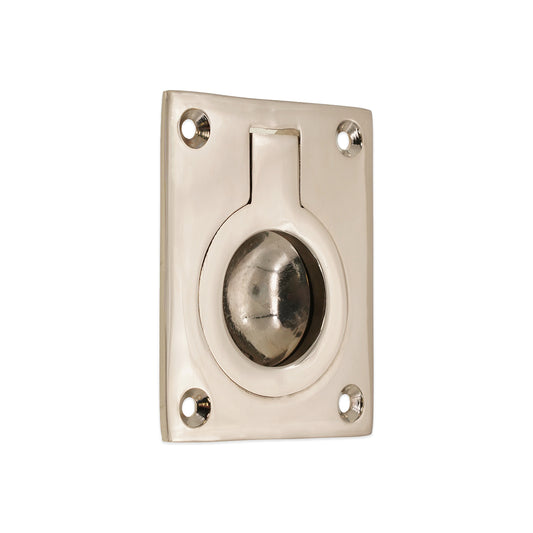 Ring Pull Square Flush Polished Nickel