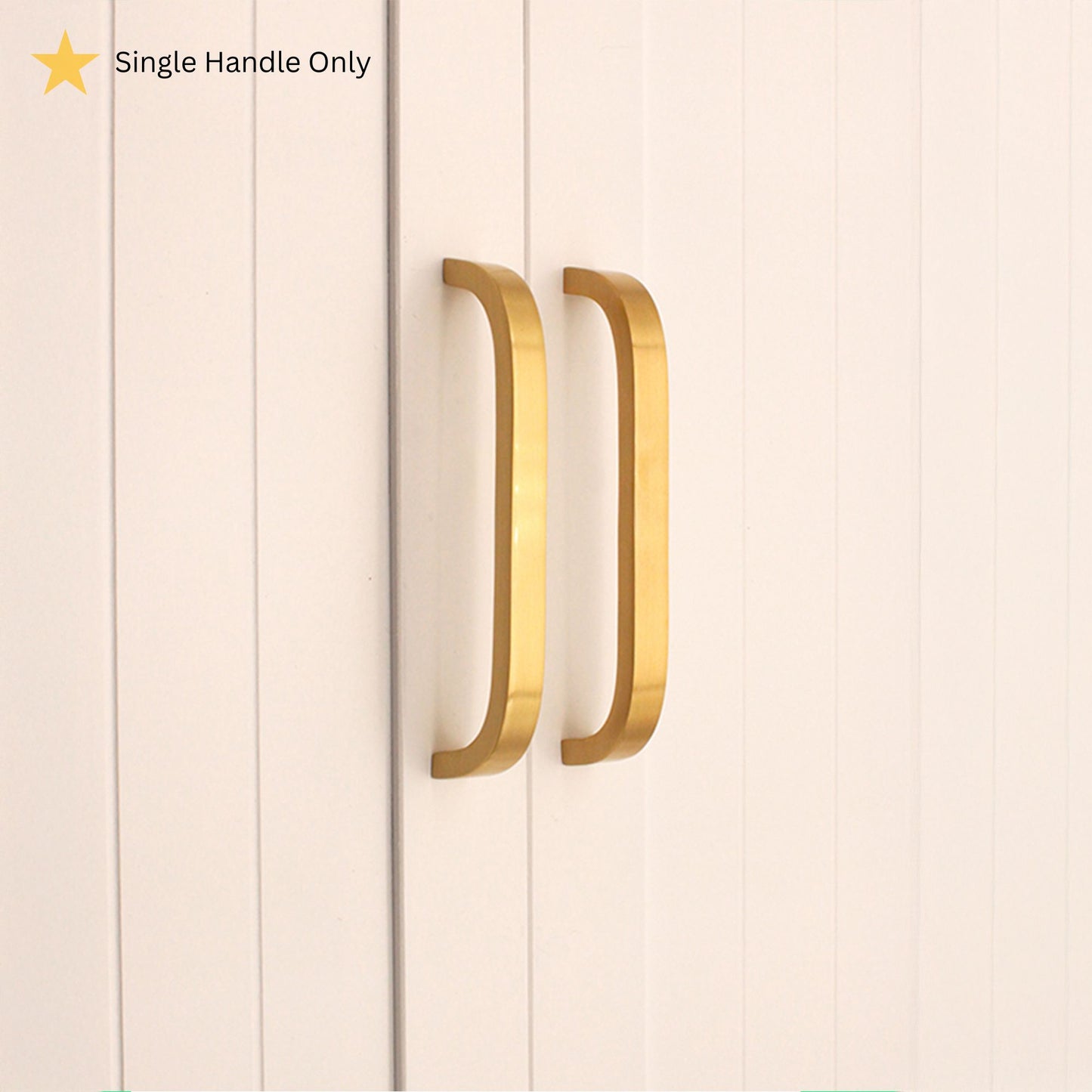 Curve Bar Cabinet Handle Satin Brass Large