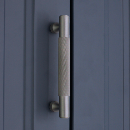Knurled Bar Handles Medium Gunmetal Grey