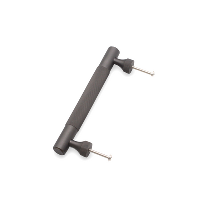 Knurled Bar Handles Medium Gunmetal Grey