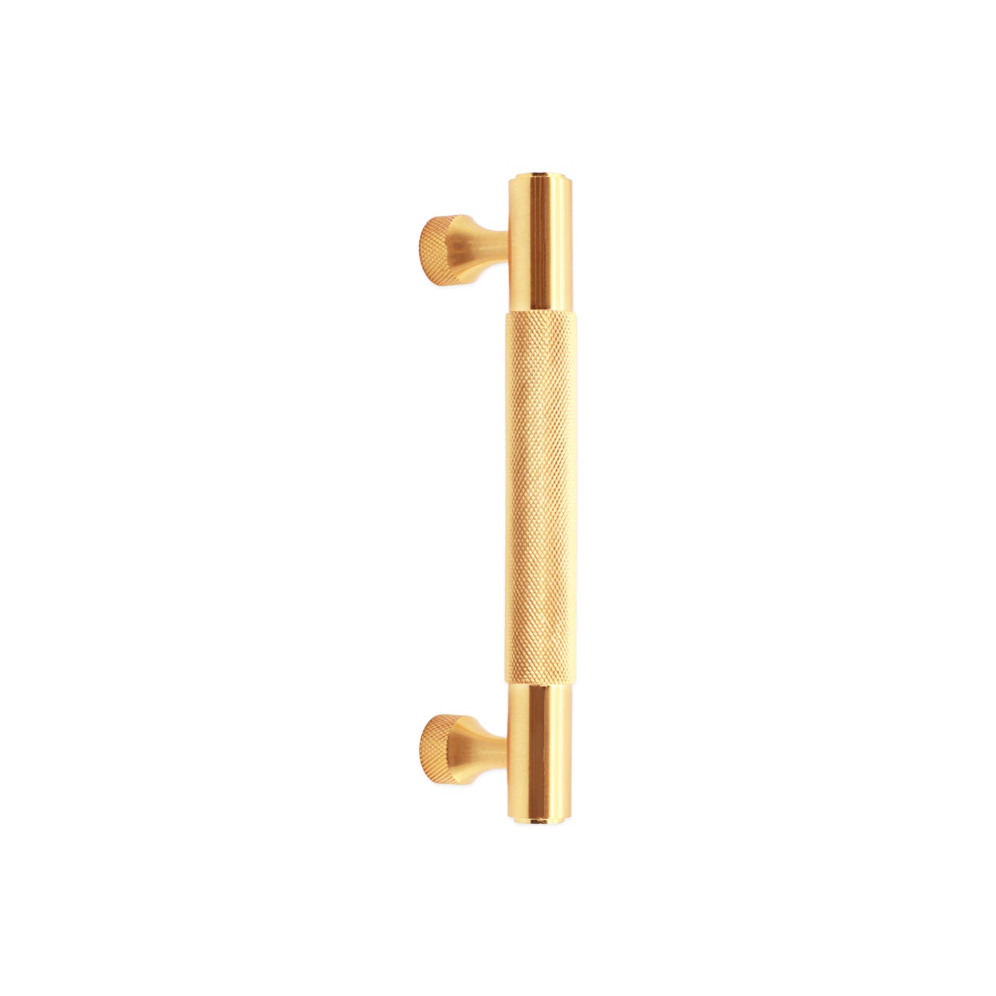 Knurled Bar Handles Medium Satin Brass