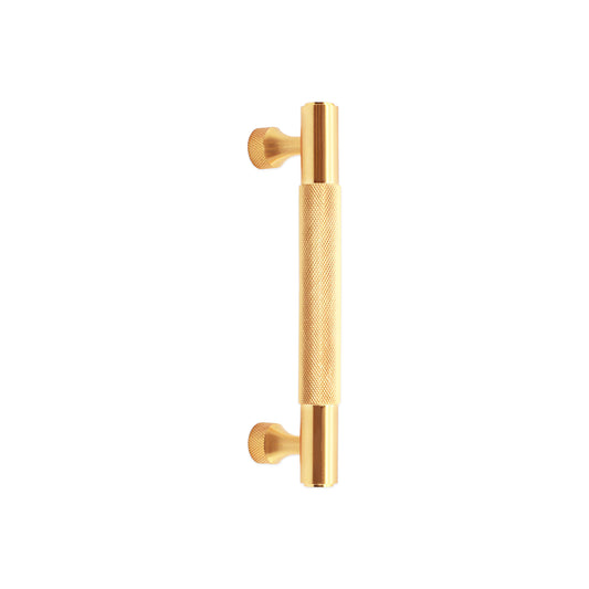 Knurled Bar Handles Medium Satin Brass