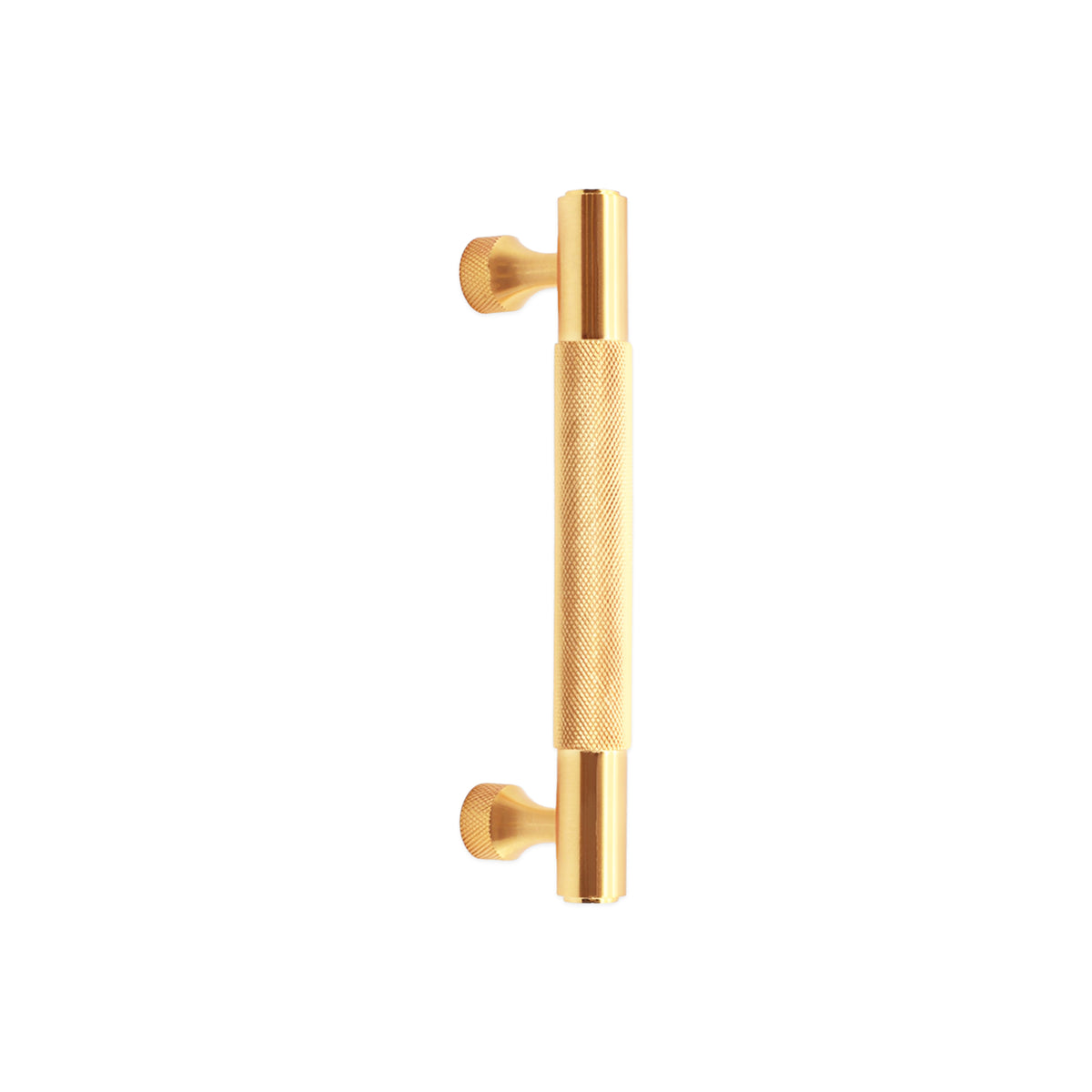 Knurled Bar Handles Medium Satin Brass