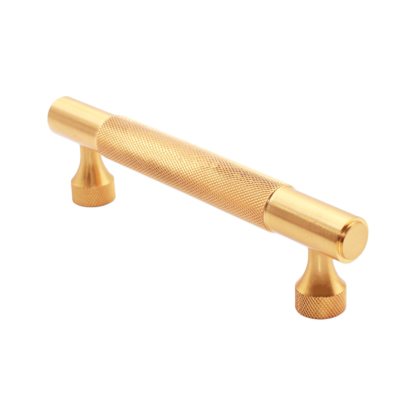 Knurled Bar Handles Medium Satin Brass