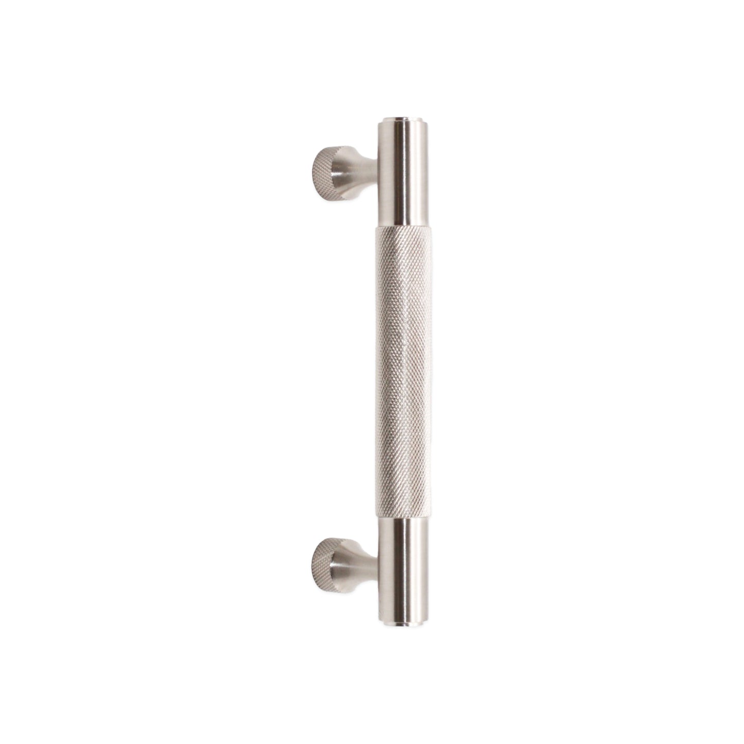Knurled Bar Handles Medium Satin Silver