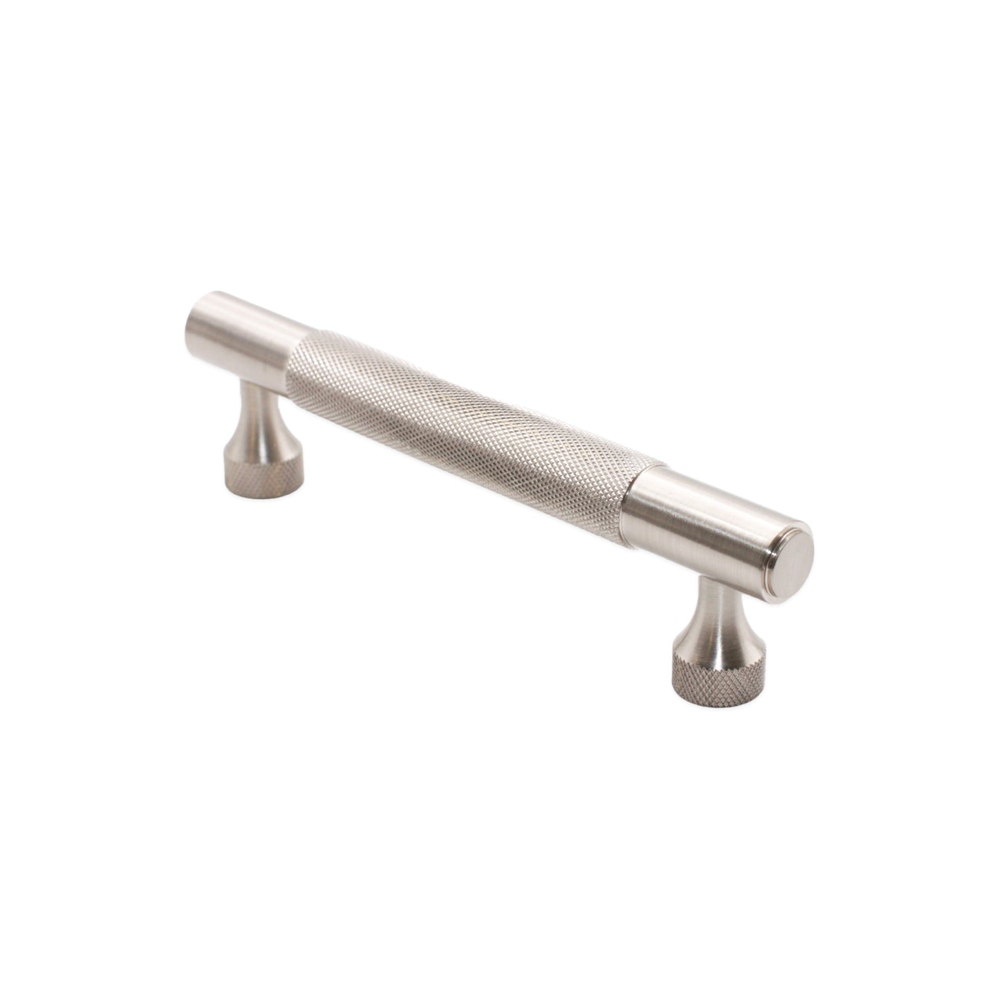 Knurled Bar Handles Medium Satin Silver