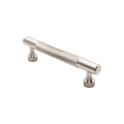 Knurled Bar Handles Medium Satin Silver