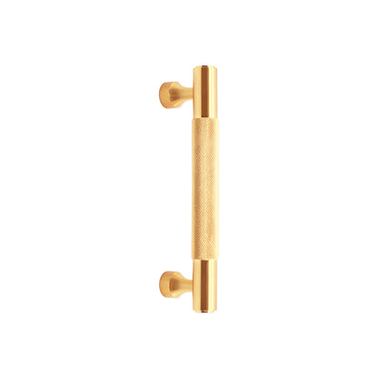 Knurled Bar Handles Large Satin Brass