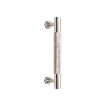 Knurled Bar Handles Large Satin Silver