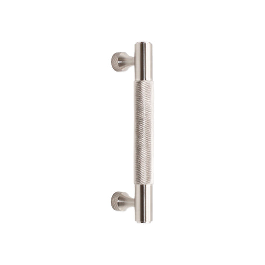 Knurled Bar Handles Large Satin Silver