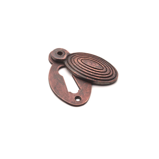 Oval Beehive Escutcheon Aged Bronze