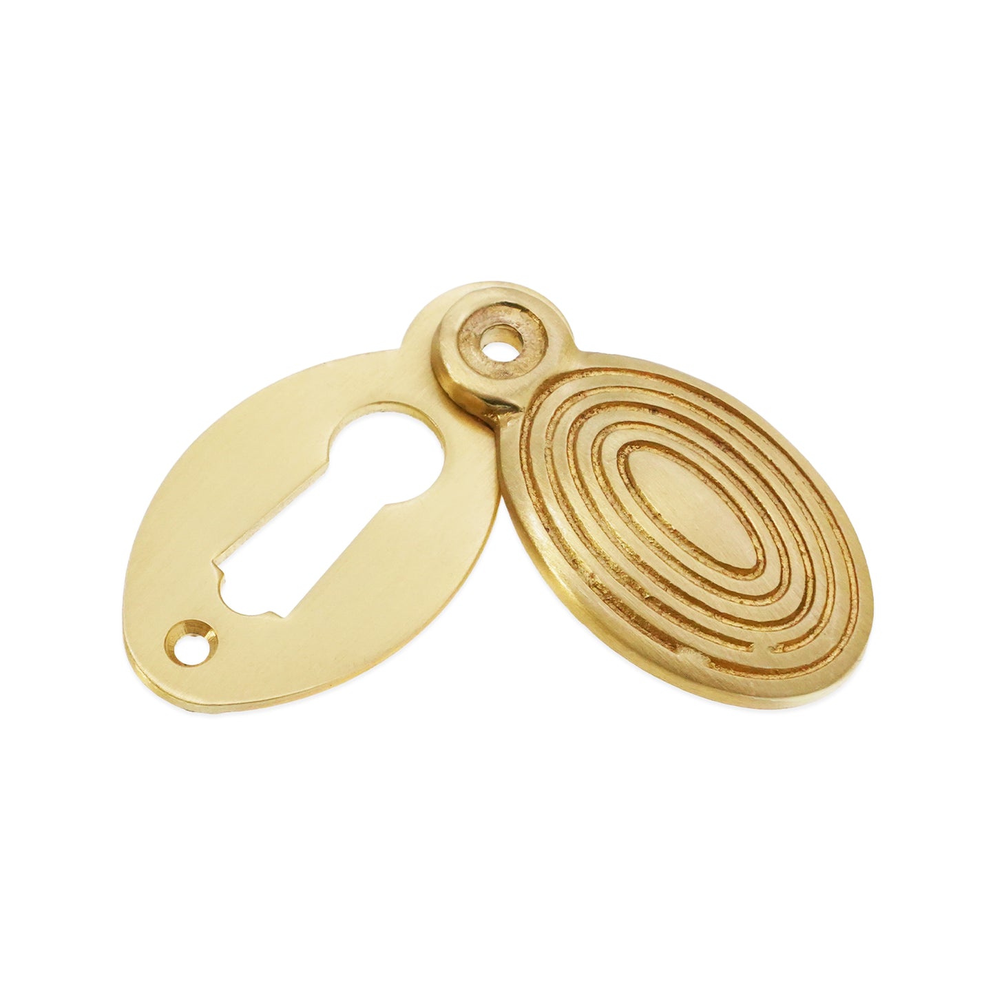 Oval Beehive Escutcheon Satin Brass