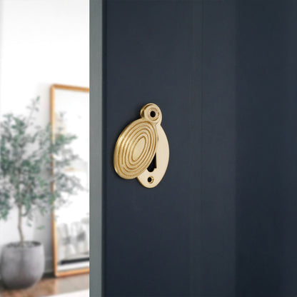 Oval Beehive Escutcheon Satin Brass