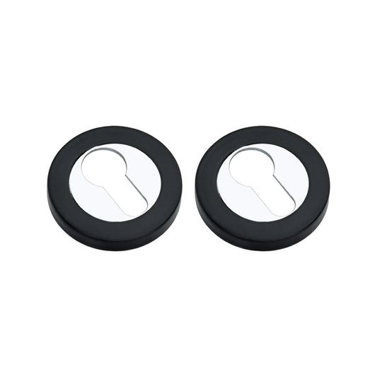 Euro Profile Escutcheon Black/Chrome