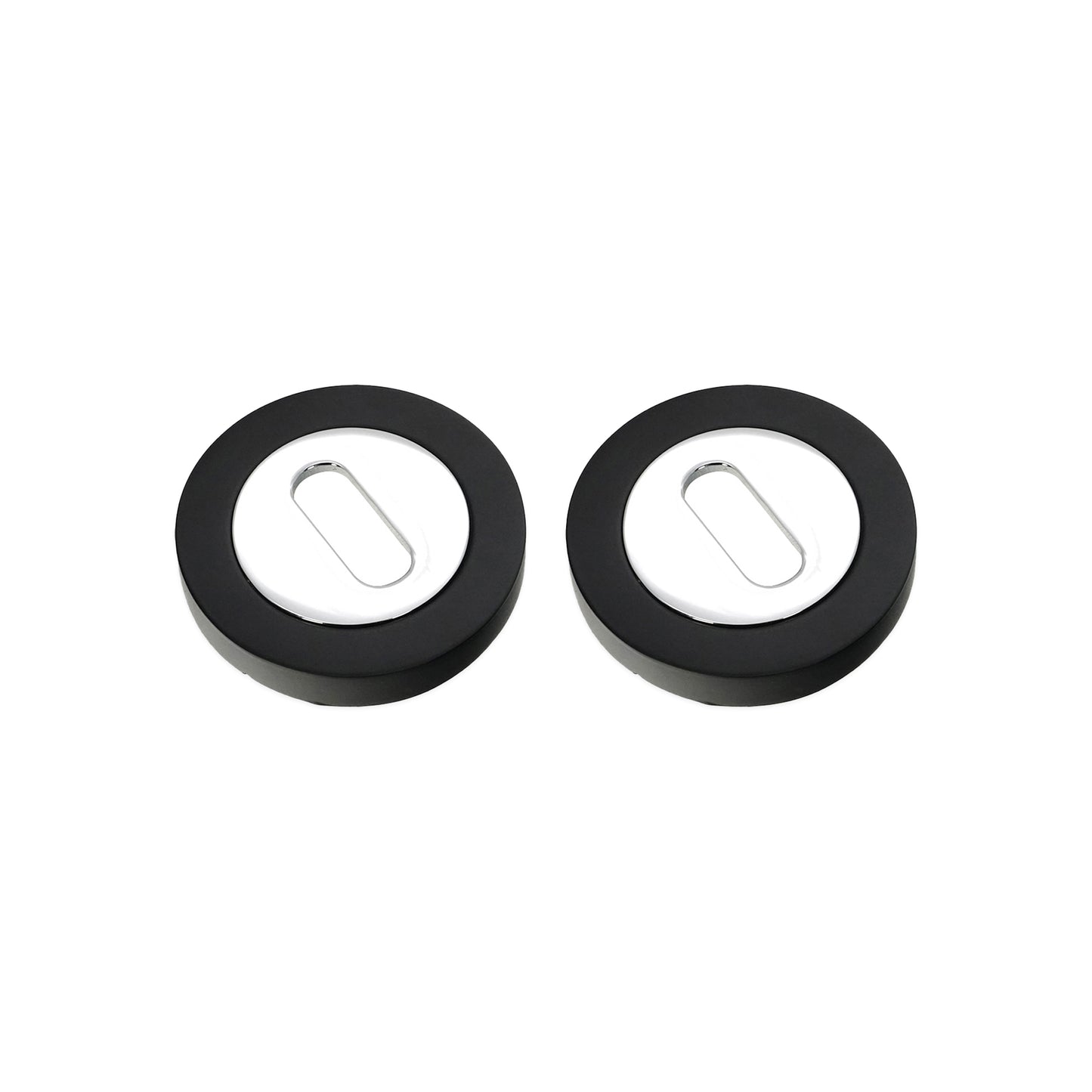 Oval Standard Escutcheon Black/Chrome