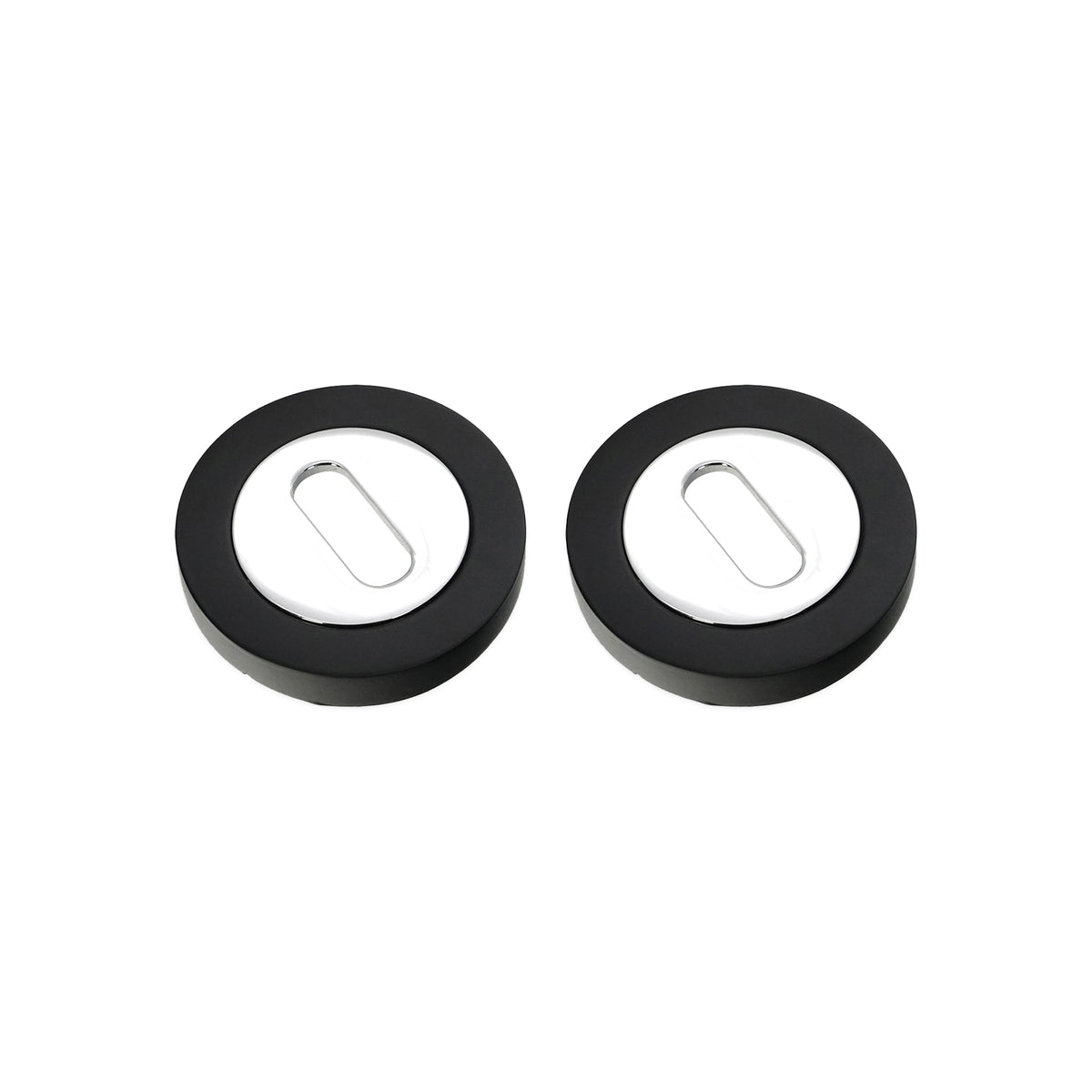 Oval Standard Escutcheon Black/Chrome