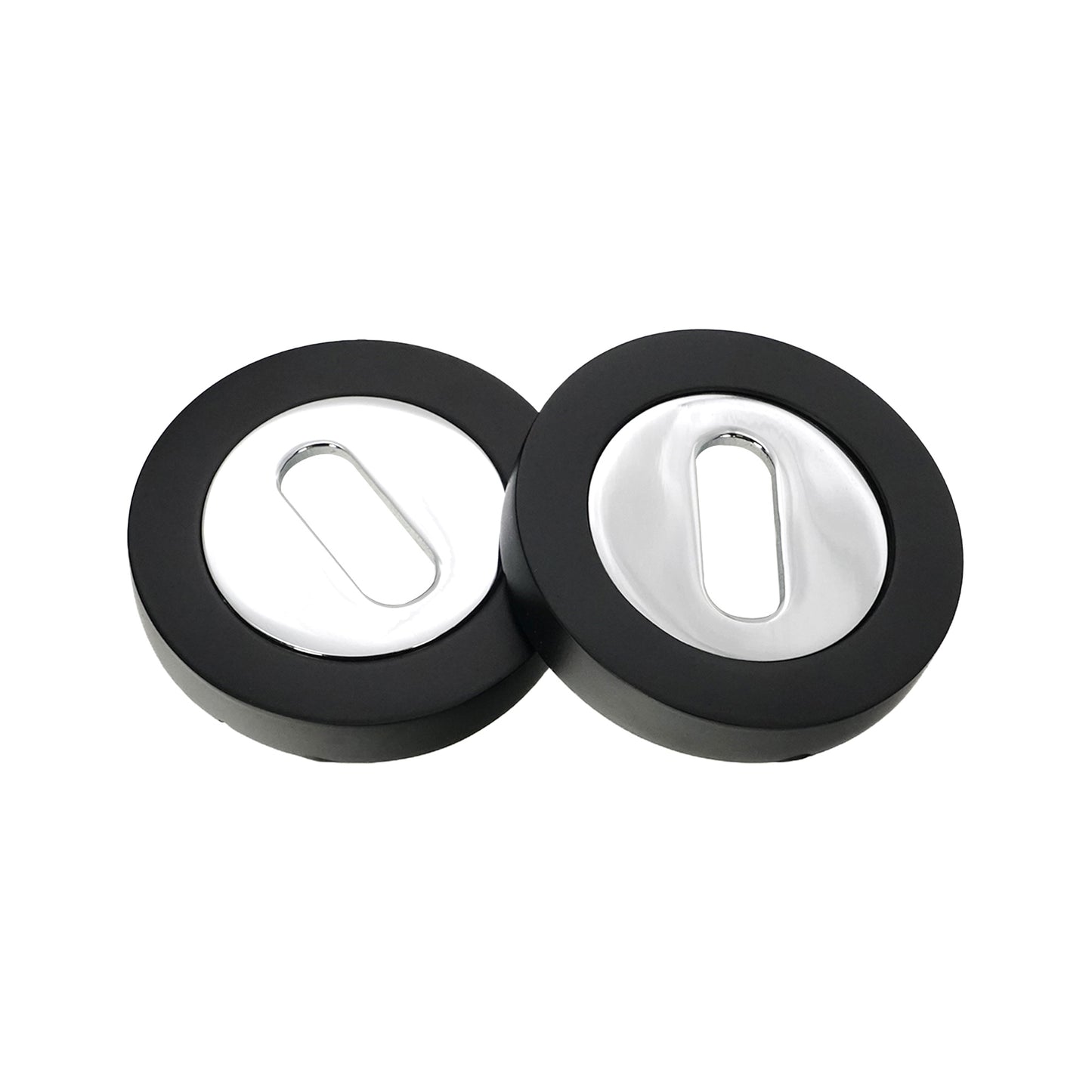 Oval Standard Escutcheon Black/Chrome