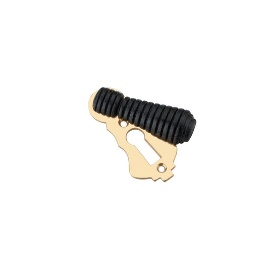 Ebonised Beehive Escutcheon Polished Brass