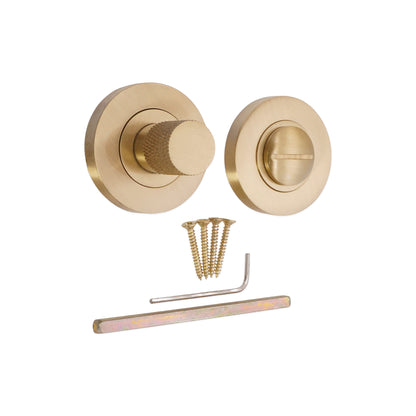 Jewel Knurlmond Thumb Turn & Release Satin Brass