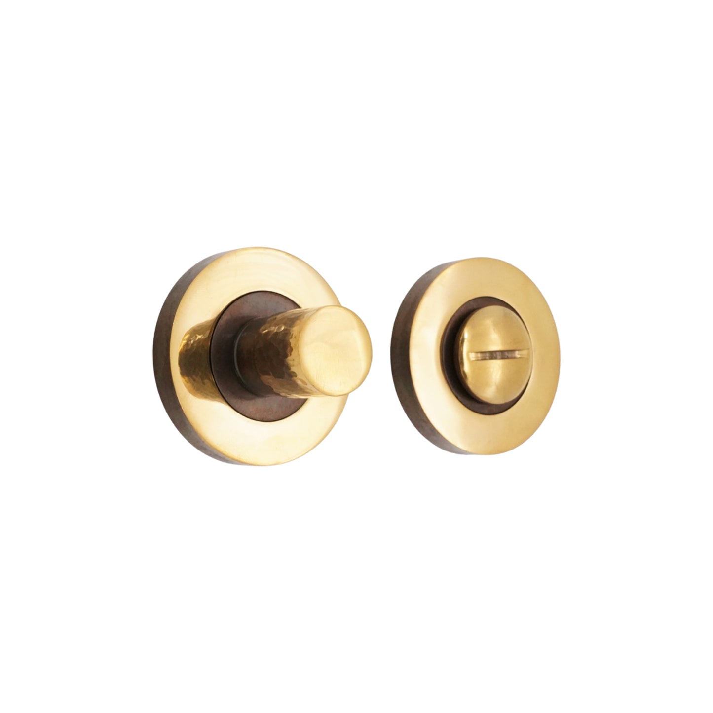 Hammered Knurlmond Thumb Turn & Release Aged Brass