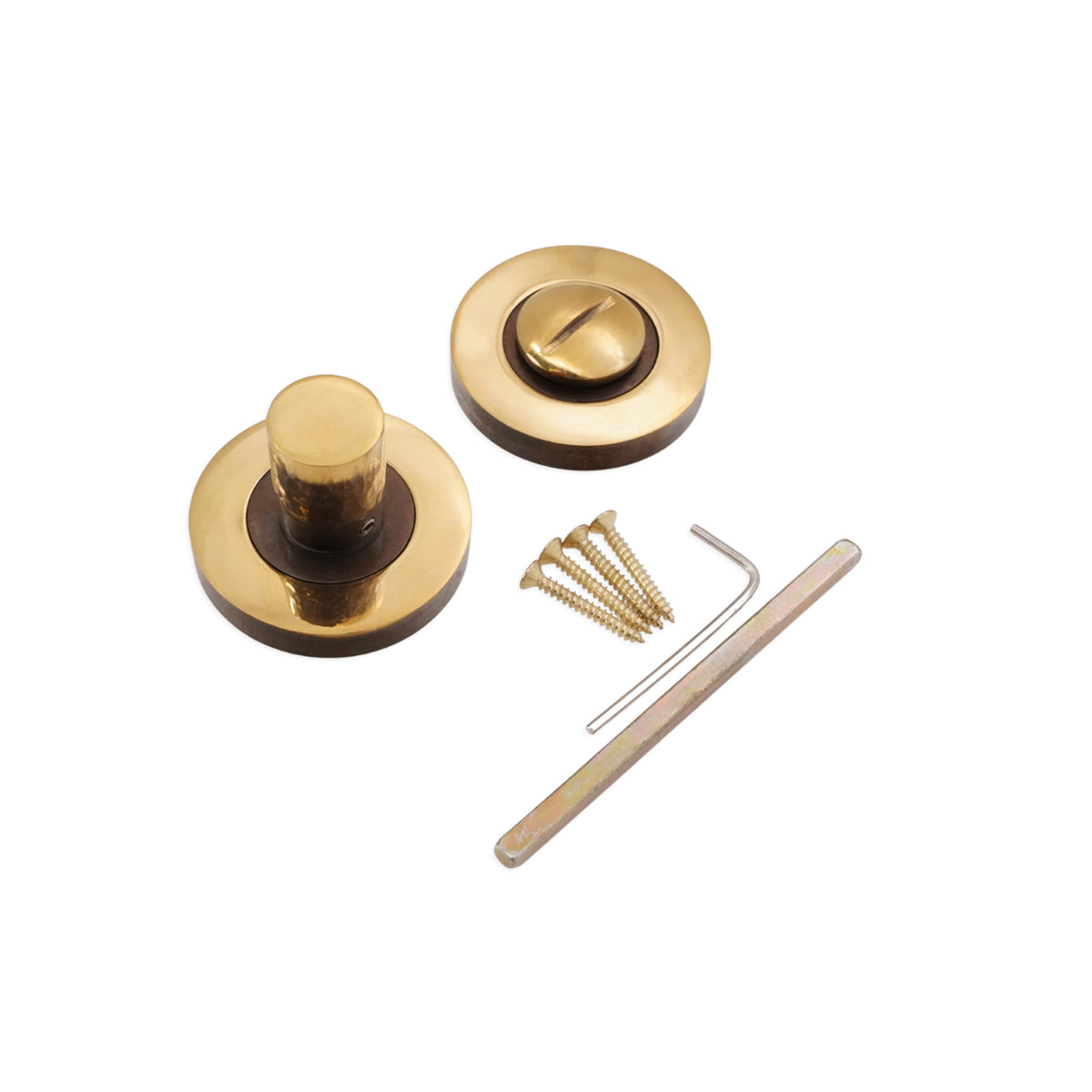 Hammered Knurlmond Thumb Turn & Release Aged Brass