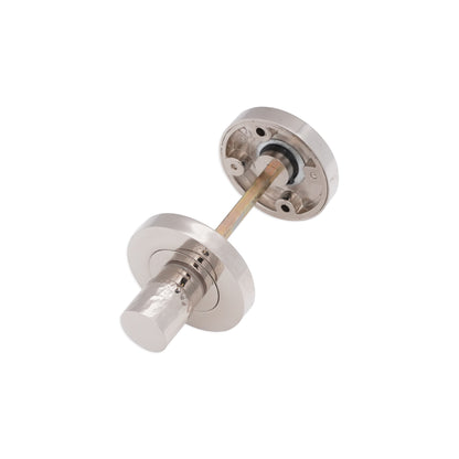 Hammered Knurlmond Thumb Turn & Release Polished Nickel