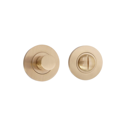 Hammered Knurlmond Thumb Turn & Release Satin Brass