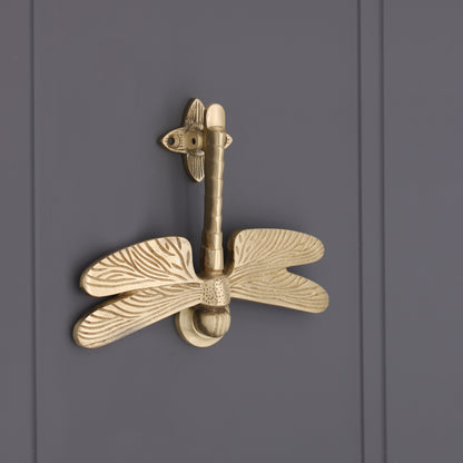 Dragonfly Door Knocker Satin Brass