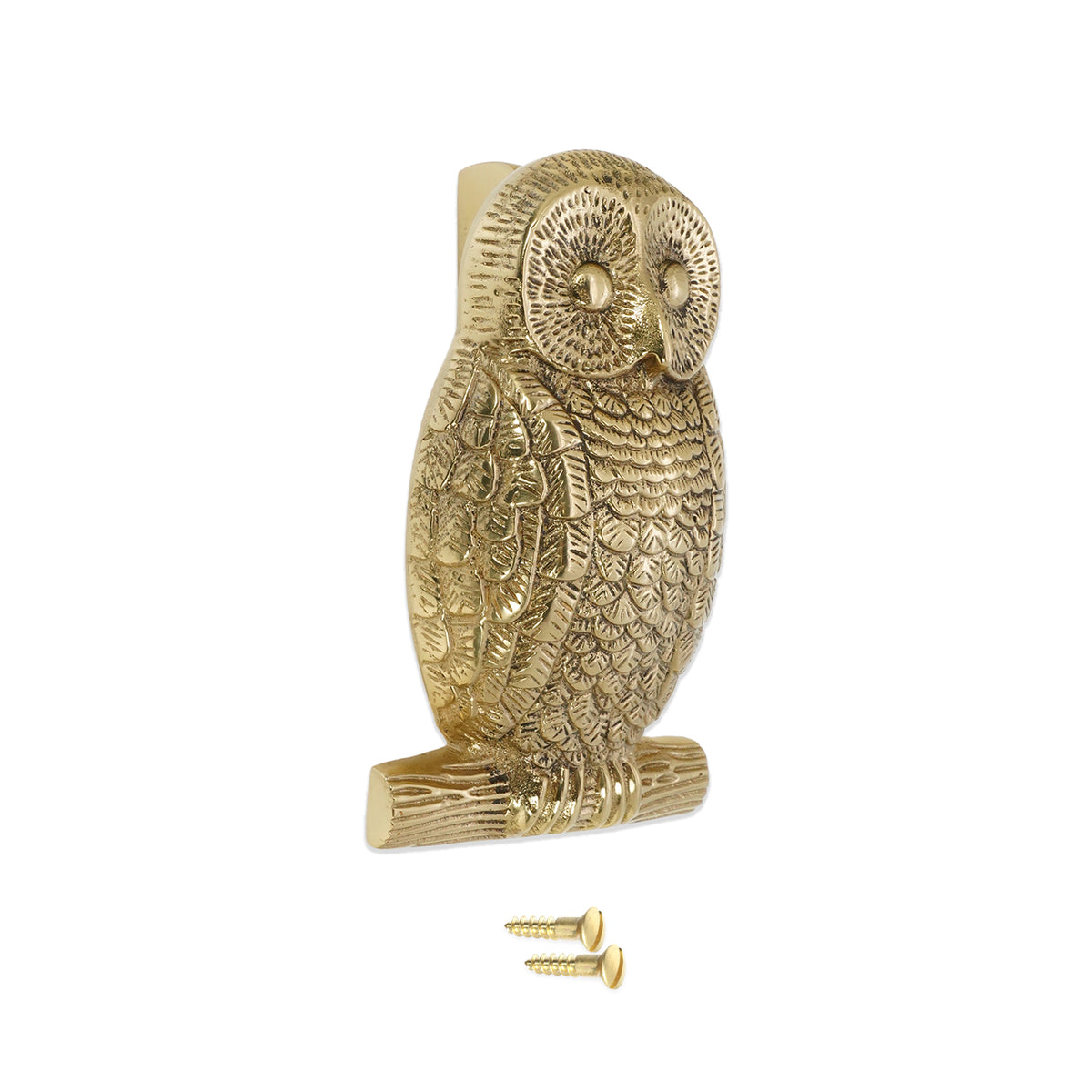 Owl Door Knocker Polished Brass
