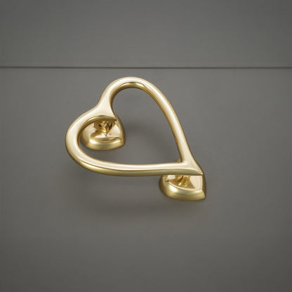 Heart Door Knocker Polished Brass